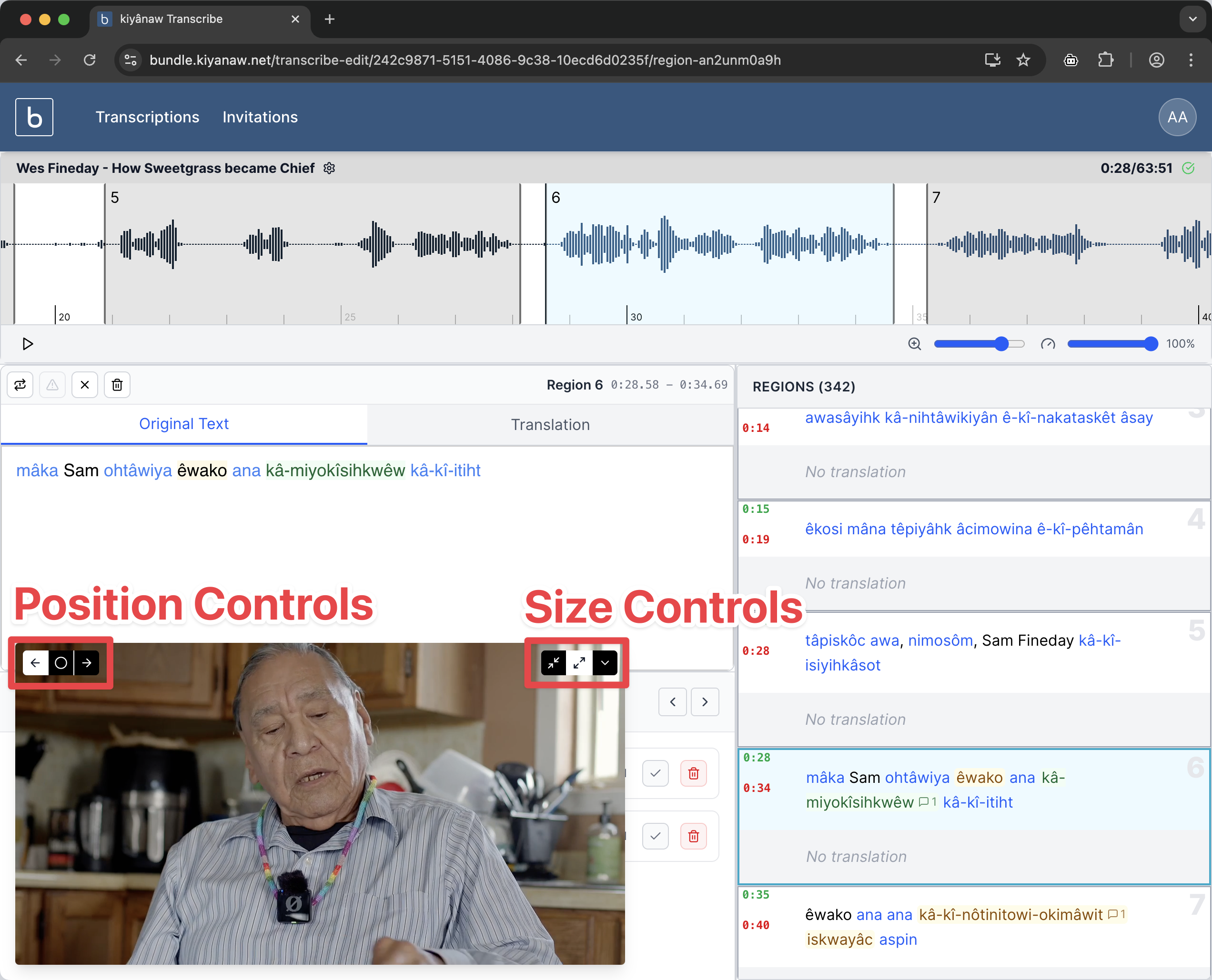 Size & Position Controls